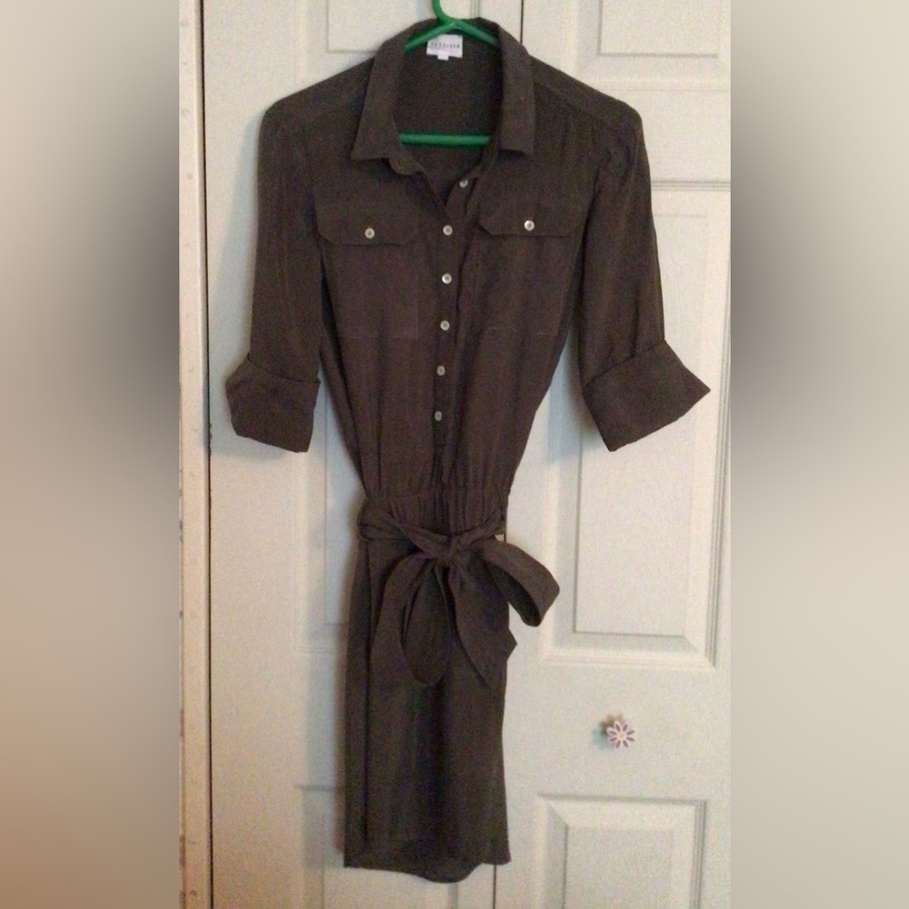 Olive Green Wrap Dress